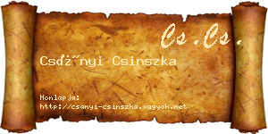 Csányi Csinszka névjegykártya